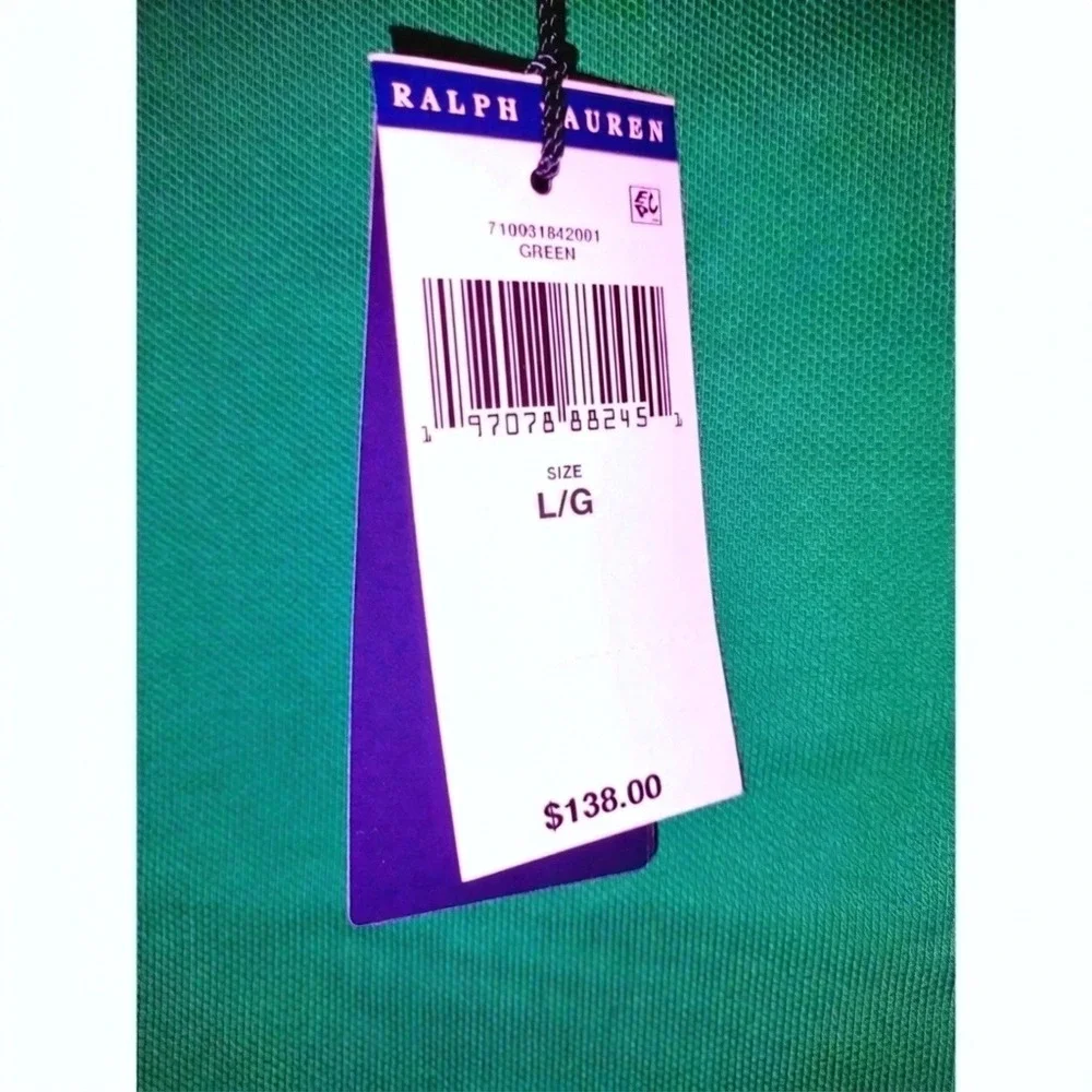 Polo Ralph Lauren Polo Shirt Mens Large Green Red Black BIG PONY NEW Classic Fit
